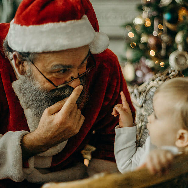 Baby Sleep Guide Christmas Edition, baby with Santa